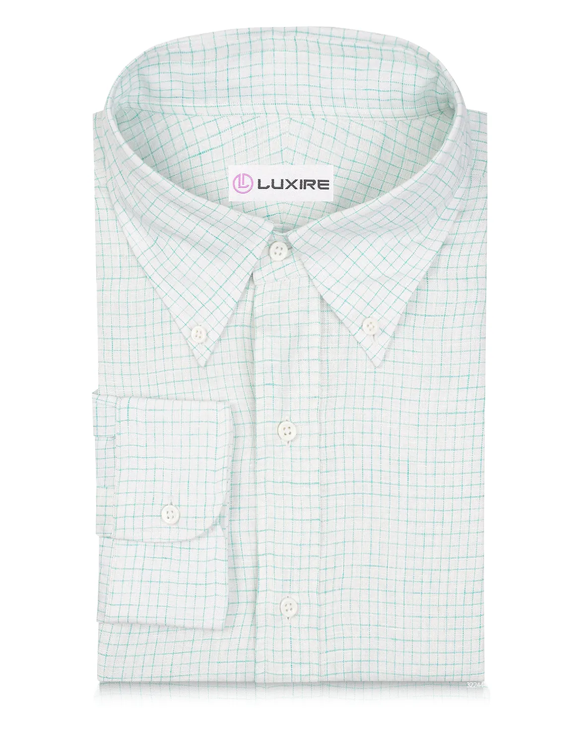 Linen:Turquoise White Graph Checks Layered Look