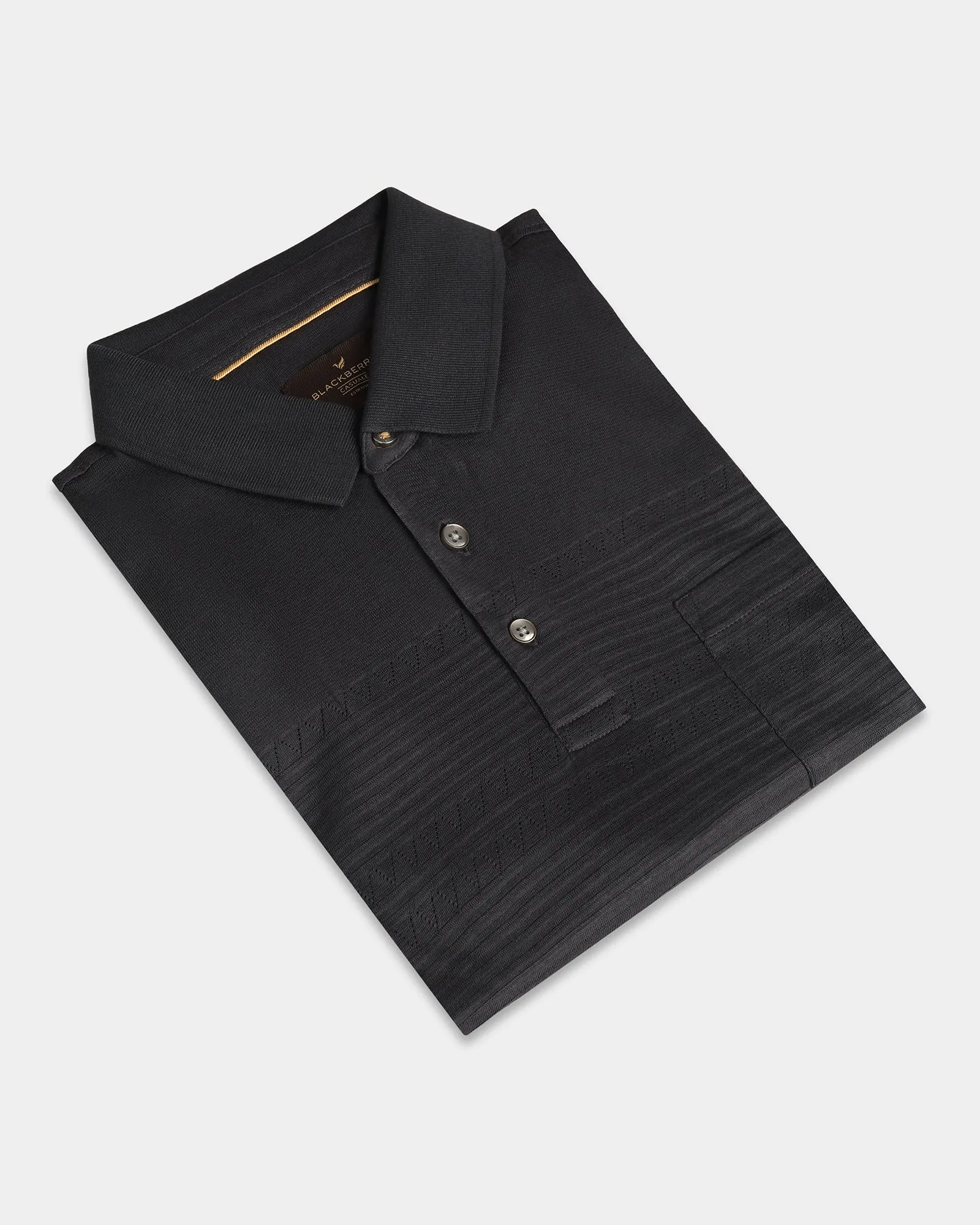 EcoFriendly Material Athletic Comfort Light Grey Textured Polo - Jap