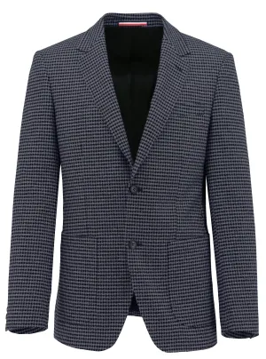 Hvar Navy Checked Sports Jacket UV protection layer Tailored Cut