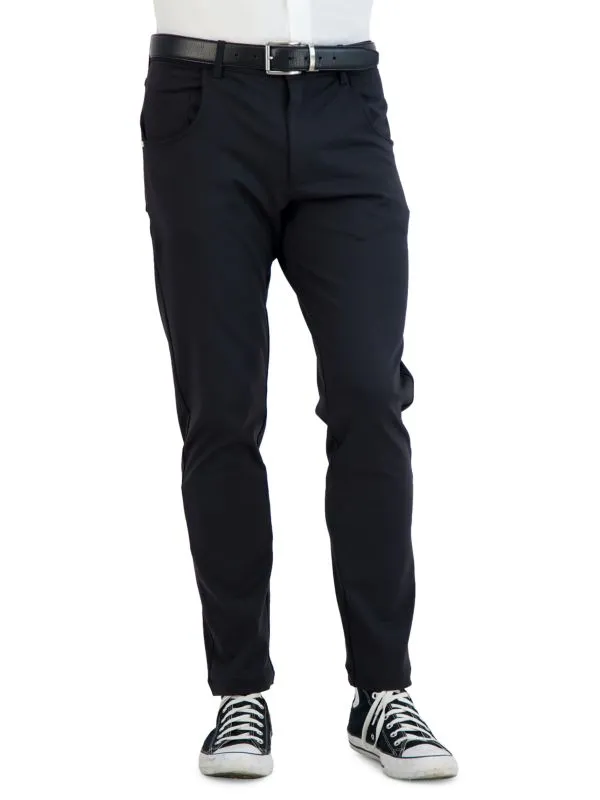 Durable Comfort AntiSlipWaistband Levinas Black Performance Tech Stretch Pants