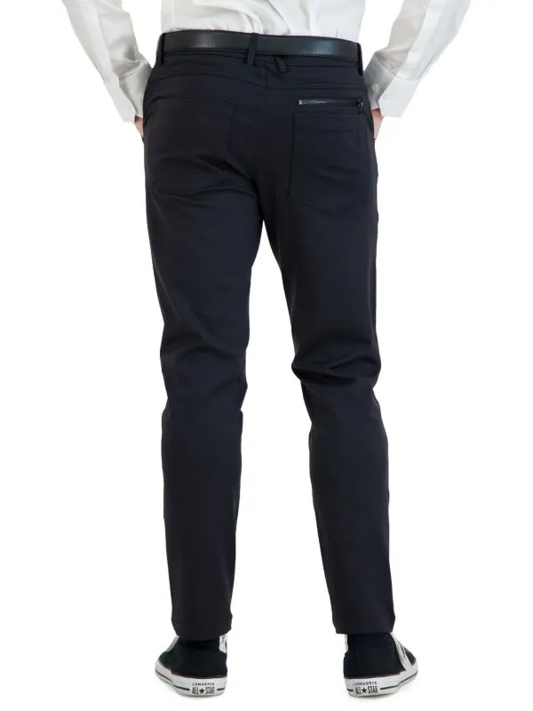 Levinas Black Performance Tech Stretch Pants Trendy Appeal