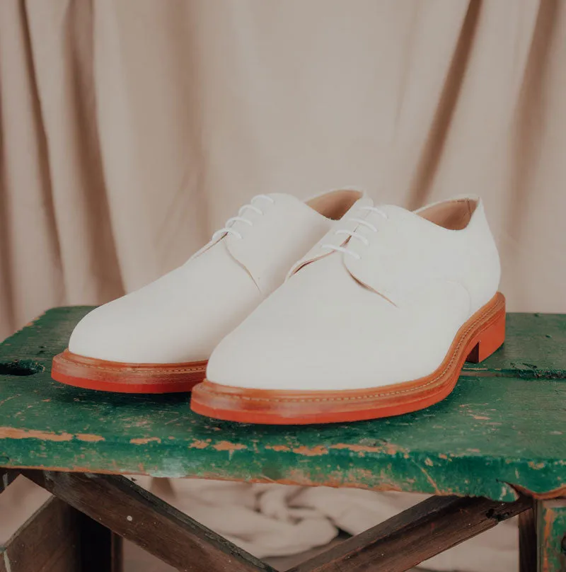 Classic White Suede Bucks Vertical Compression Zones