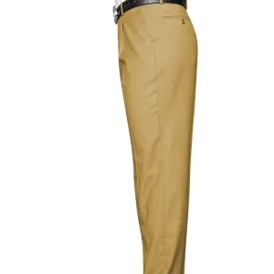 Dubhe Collection: Camel Pleated Wool Pants AntiStaticTreatment Casual Office