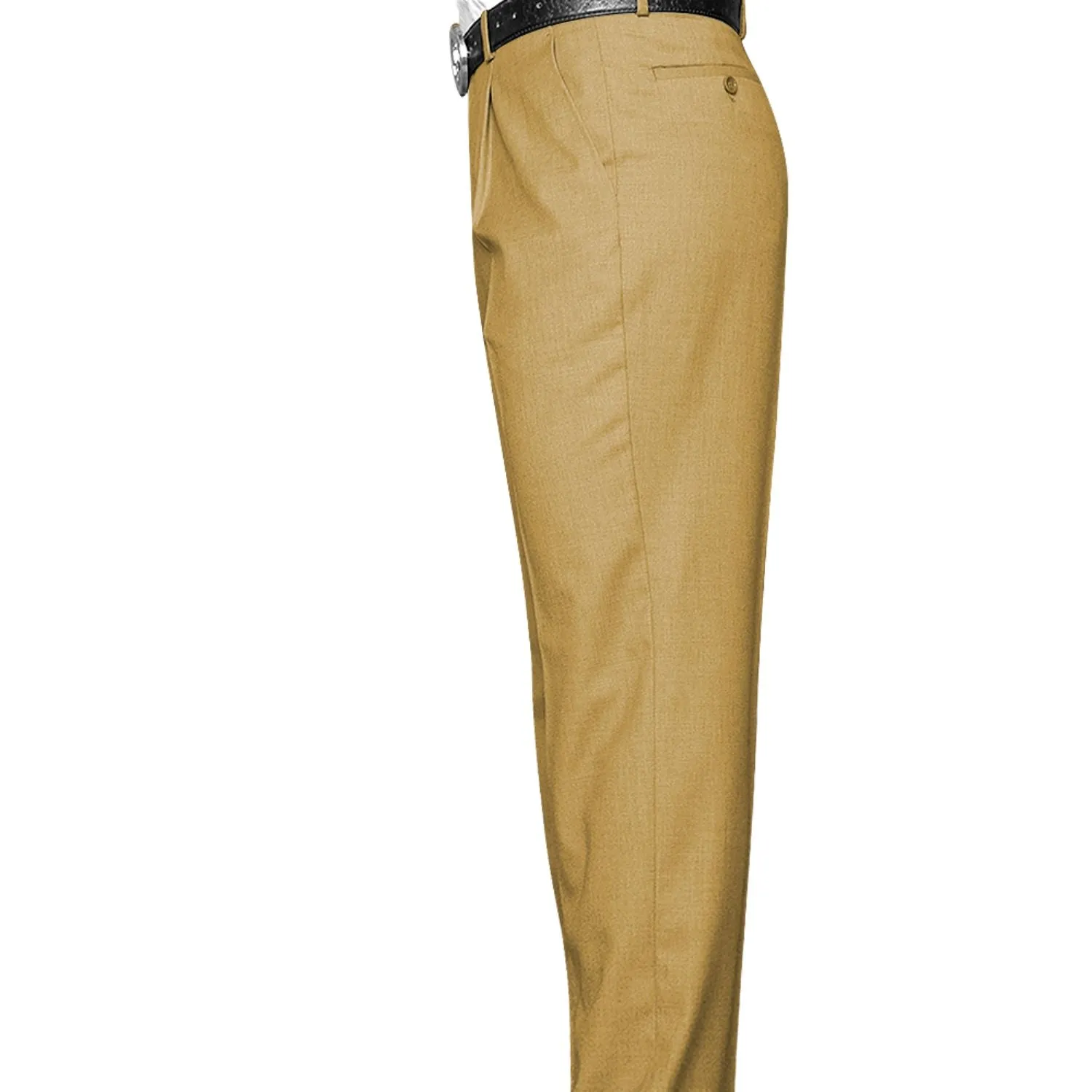Dubhe Collection: Camel Pleated Wool Pants AntiStaticTreatment Casual Office