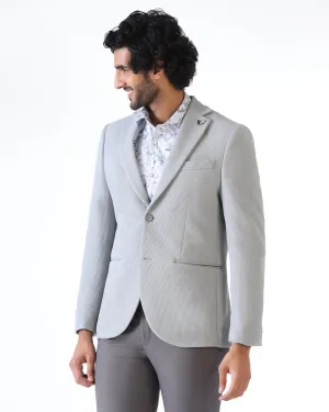 Light Grey Textured Blazer - Belvedere Thermo Regulating Fabric Heat Resistant Fabric