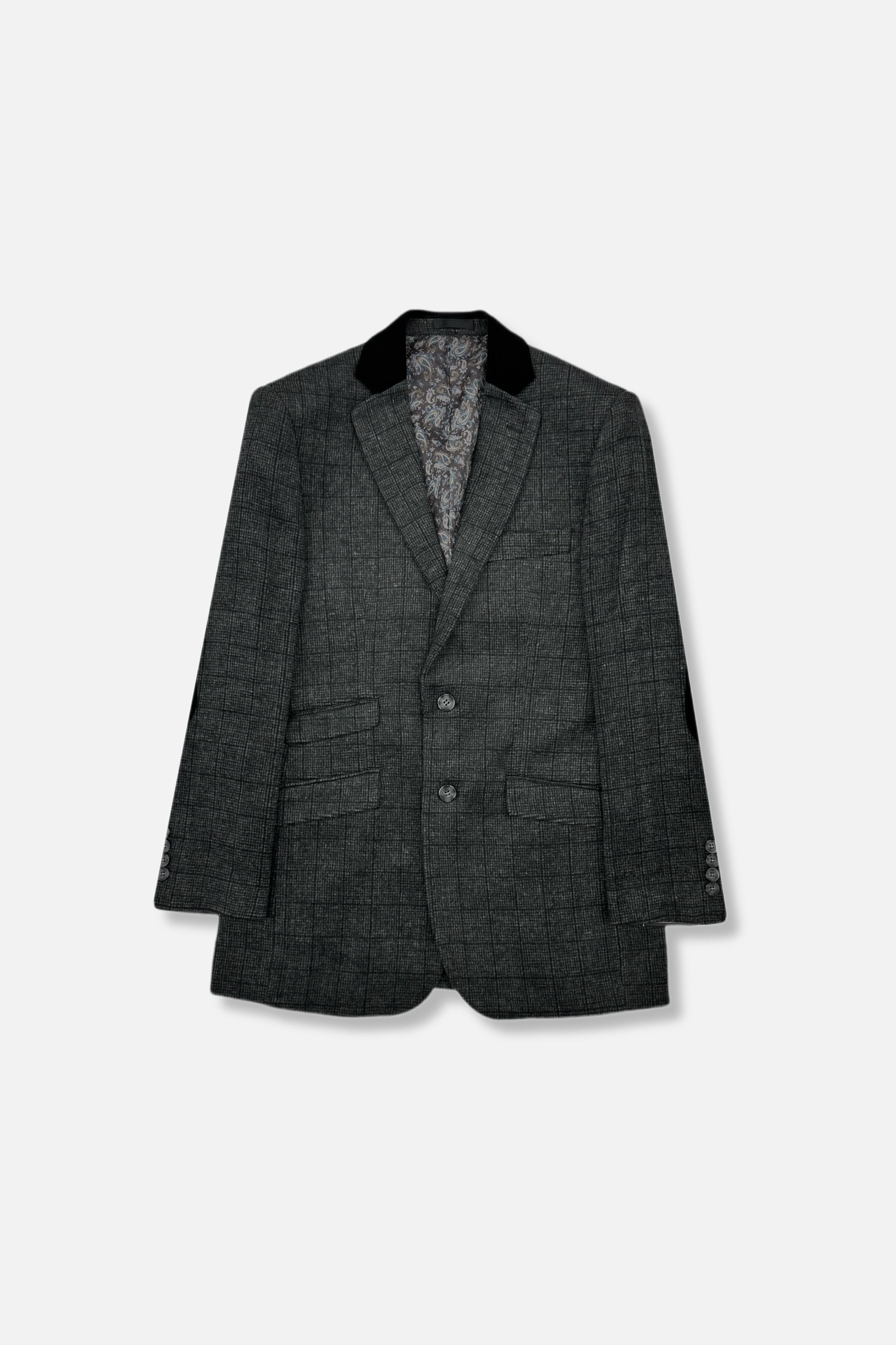 Thermal Reflective Lining Joper Plaid Wool Blazer
