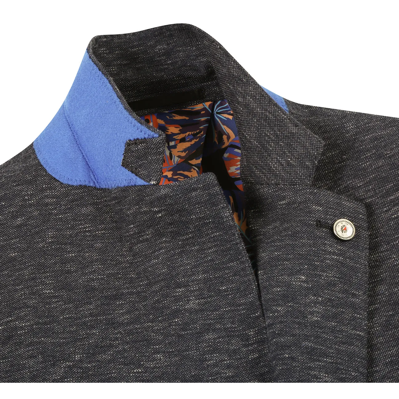 Breathable fabric tech Clean Lines Pellagio Men's Half Canvas Blazer Gray Blue PF24-1