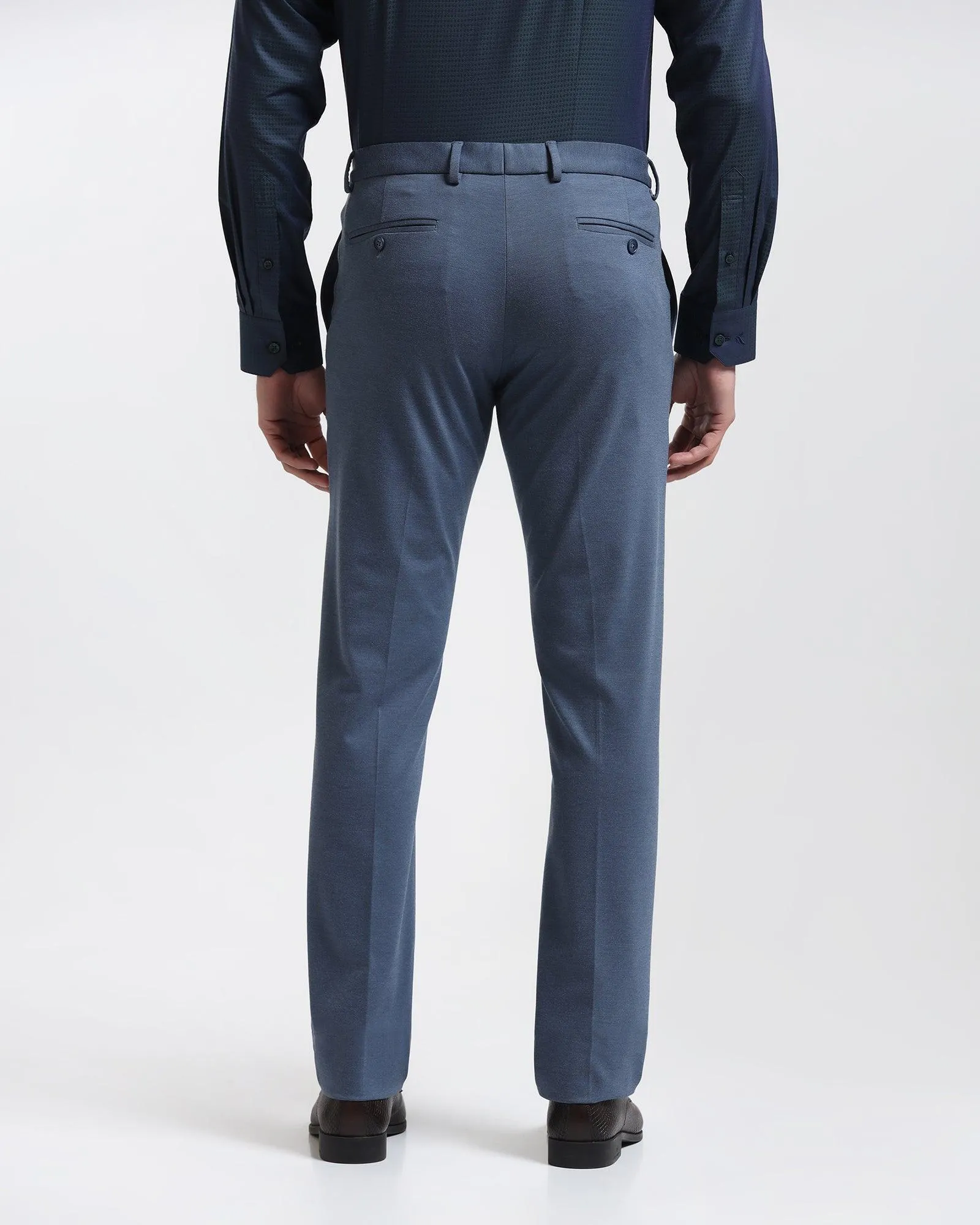 Practical Style Slim Comfort B-95 Formal Blue Solid Trouser - Raider