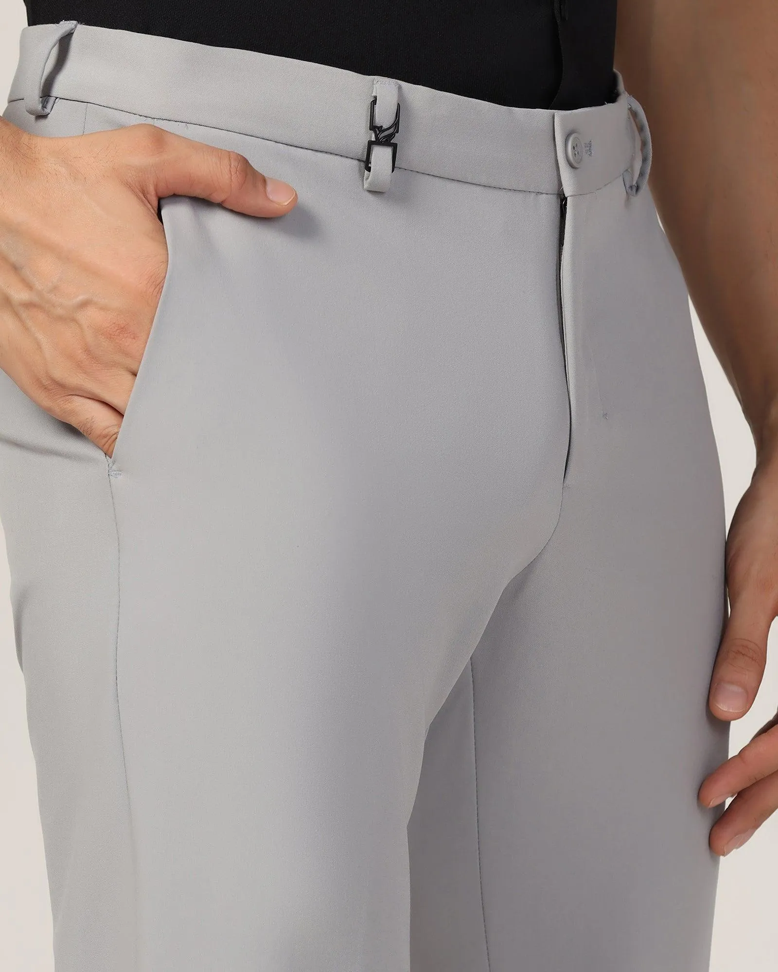 TechPro Slim Fit B-91 Formal Grey Solid Trouser - Sonet Breathable Comfort Solid shade