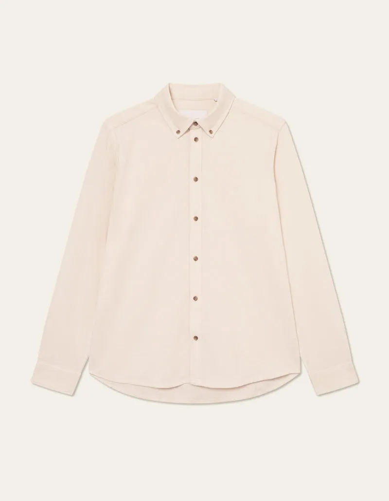 Konrad Pinwale Corduroy Shirt - Ivory Flatlock stitching