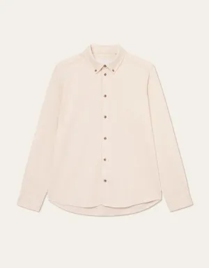 Konrad Pinwale Corduroy Shirt - Ivory Flatlock stitching
