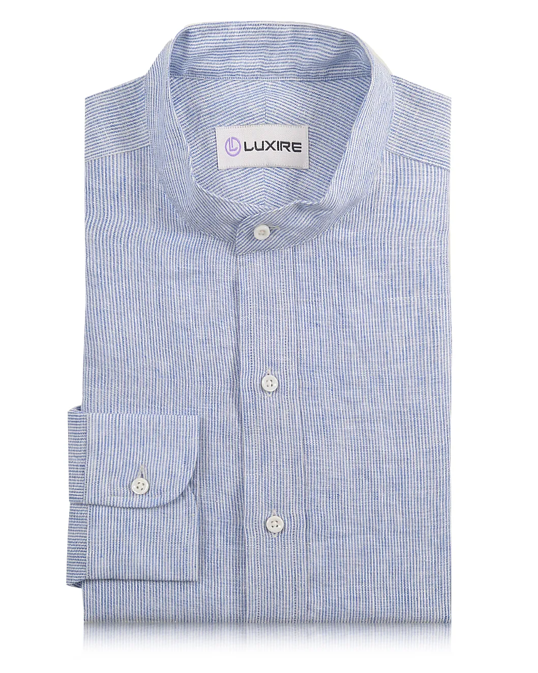 Linen: Blue White Dress Stripes Metro Edge Cool Design