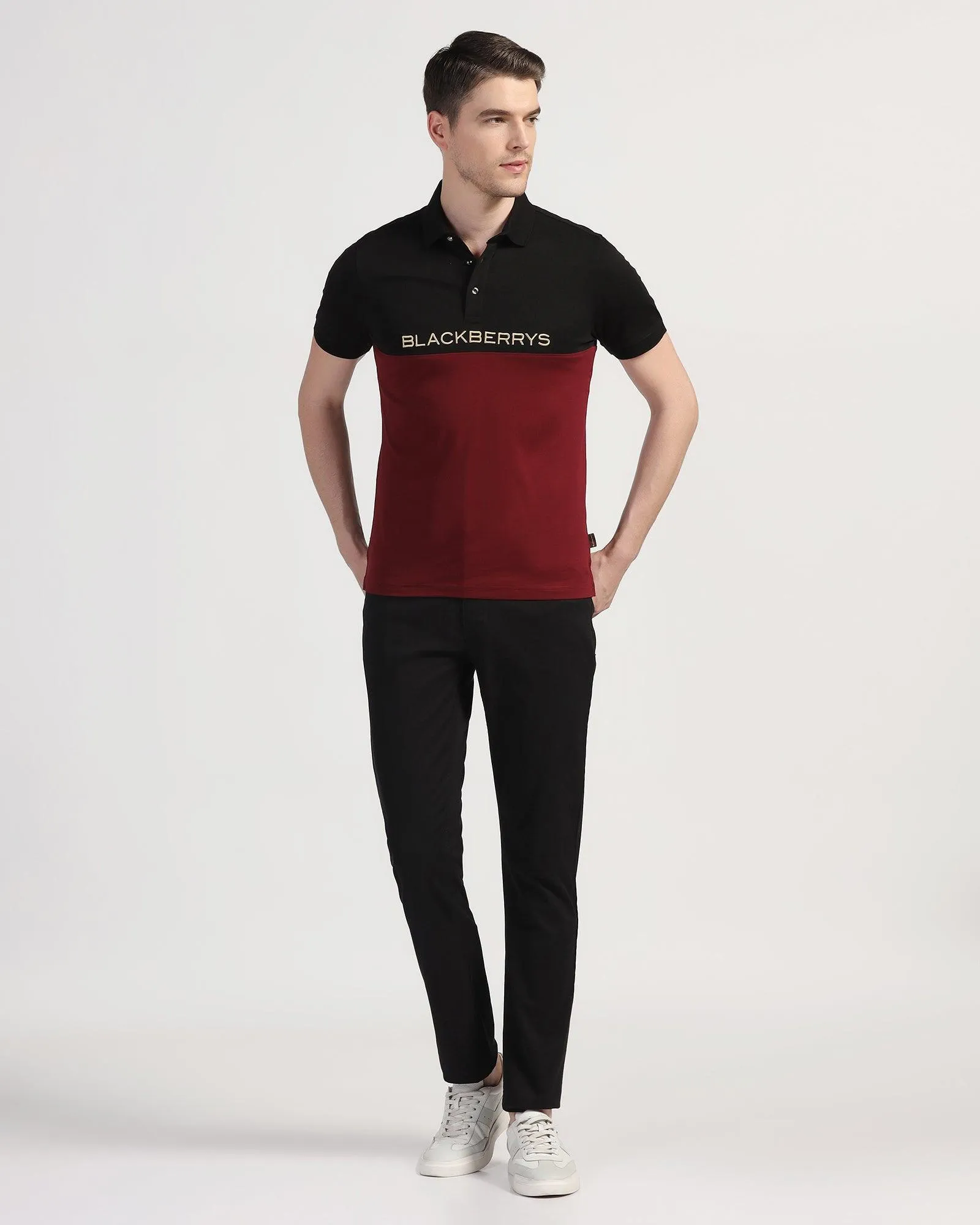 Cozy And Stylish Sophisticated Look Slim Comfort B-95 Casual Black Solid Khakis - Dab