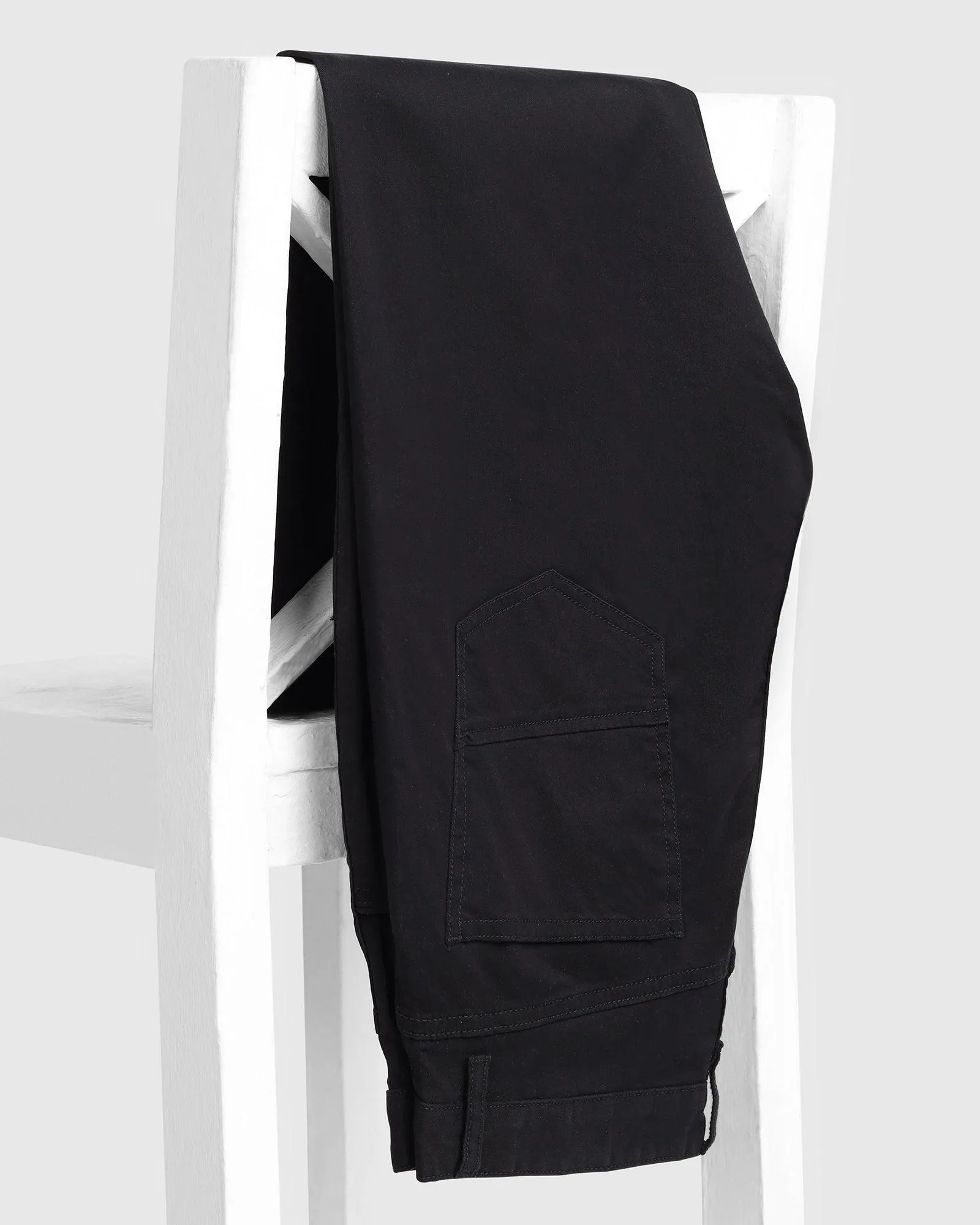 Slim Comfort B-95 Casual Black Solid Khakis - Dab Comfy Look