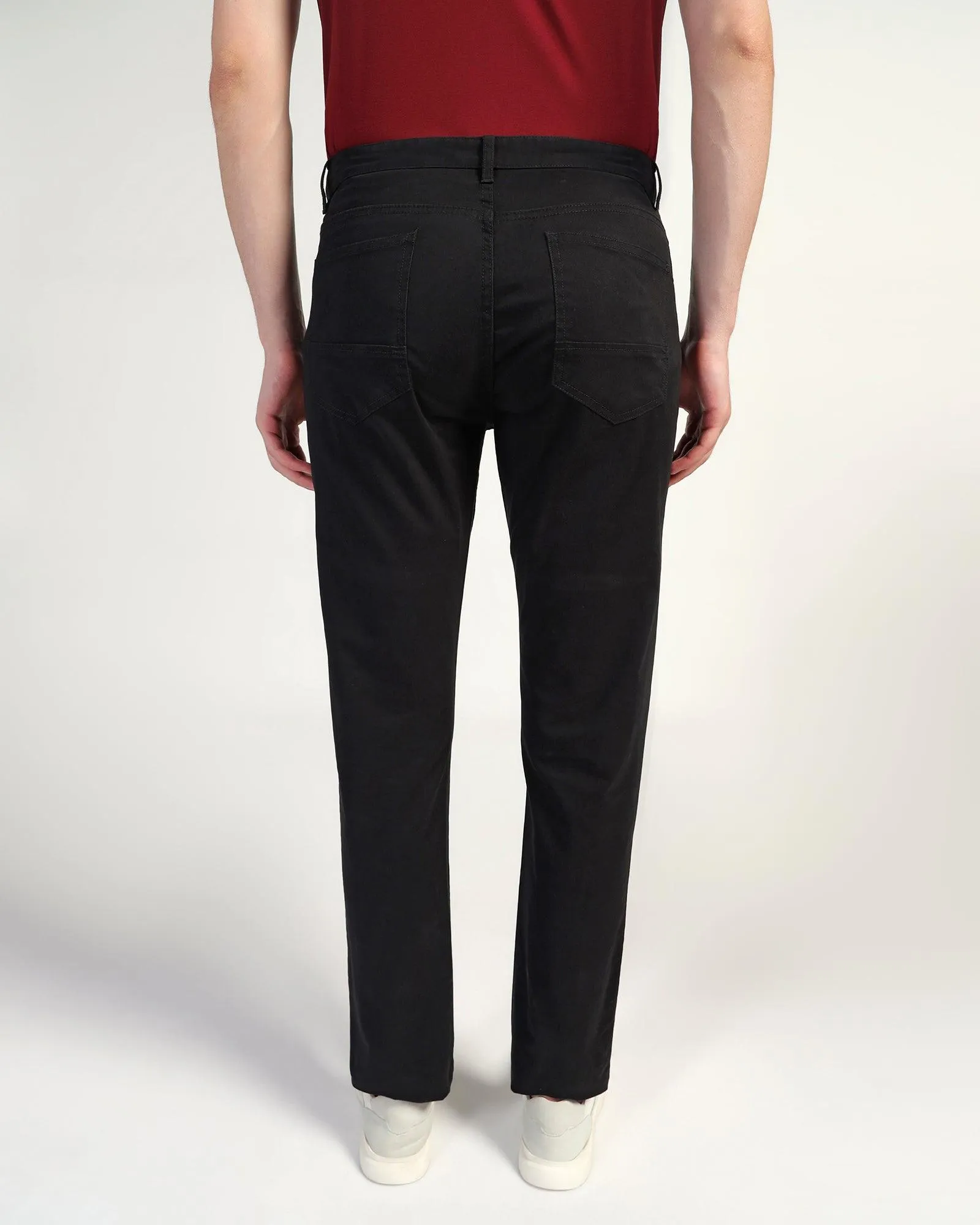 Ultimate Wear Boho chic Slim Comfort B-95 Casual Black Solid Khakis - Dab