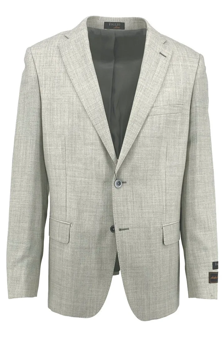 Modern Layers Tiglio Luxe Light Gray Hopsack Dolcetto Modern Fit, Pure Wool Jacket TL107192