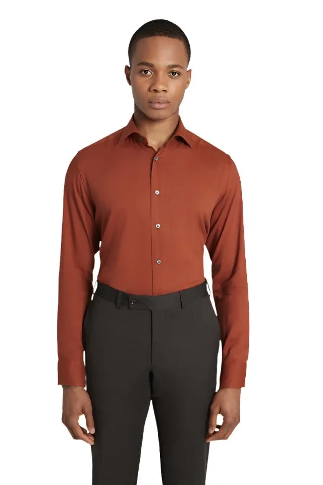 Cozy Style Legend Fit Aurelio Shirt - Terracotta