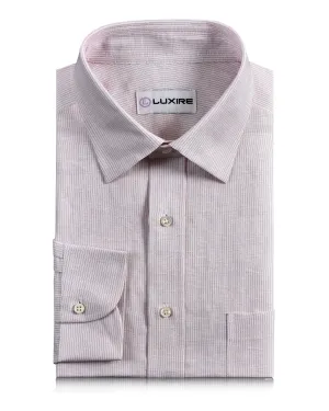 Cotton Linen: Light Pink Stripes On White All-Day Fit