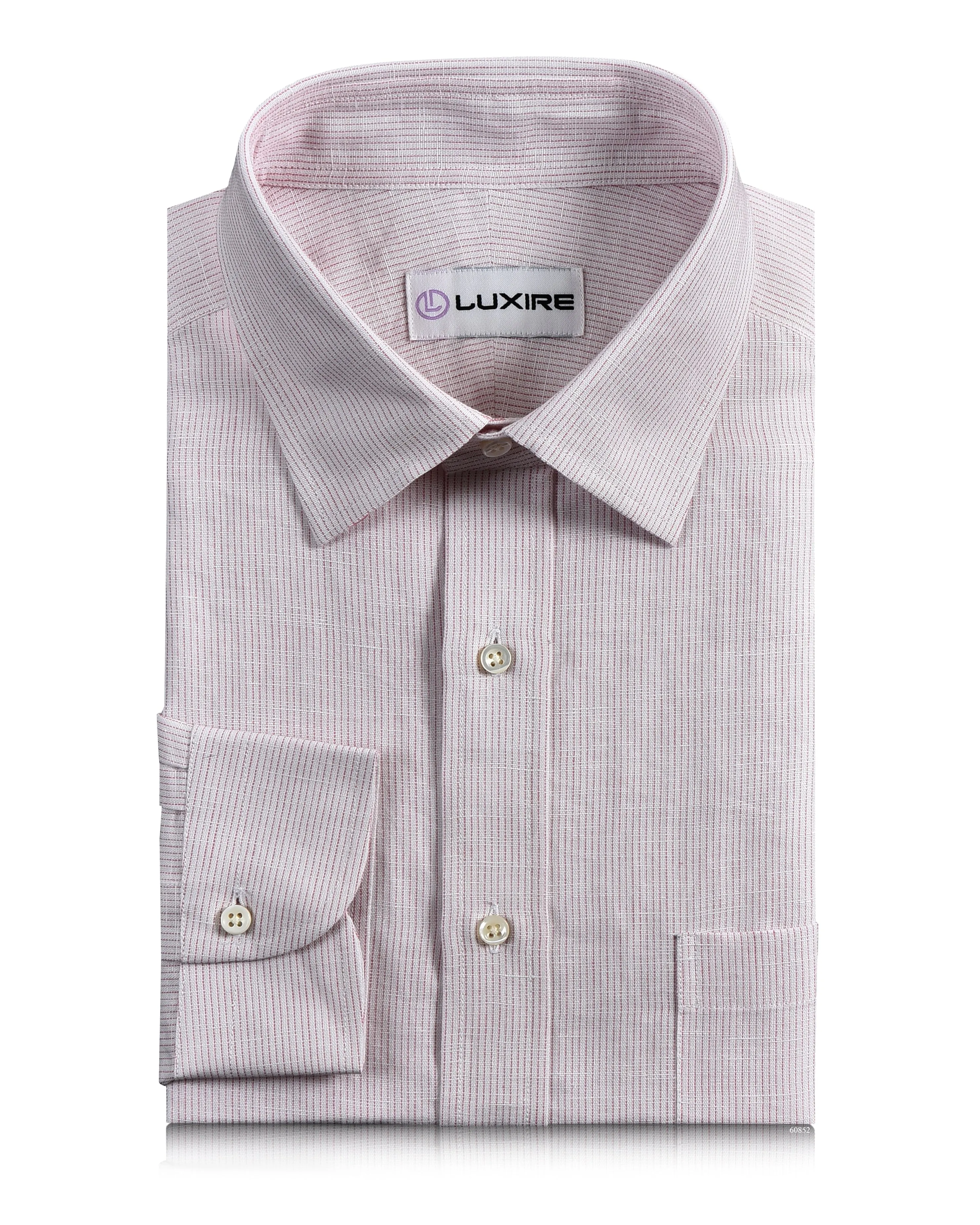 Cotton Linen: Light Pink Stripes On White All-Day Fit