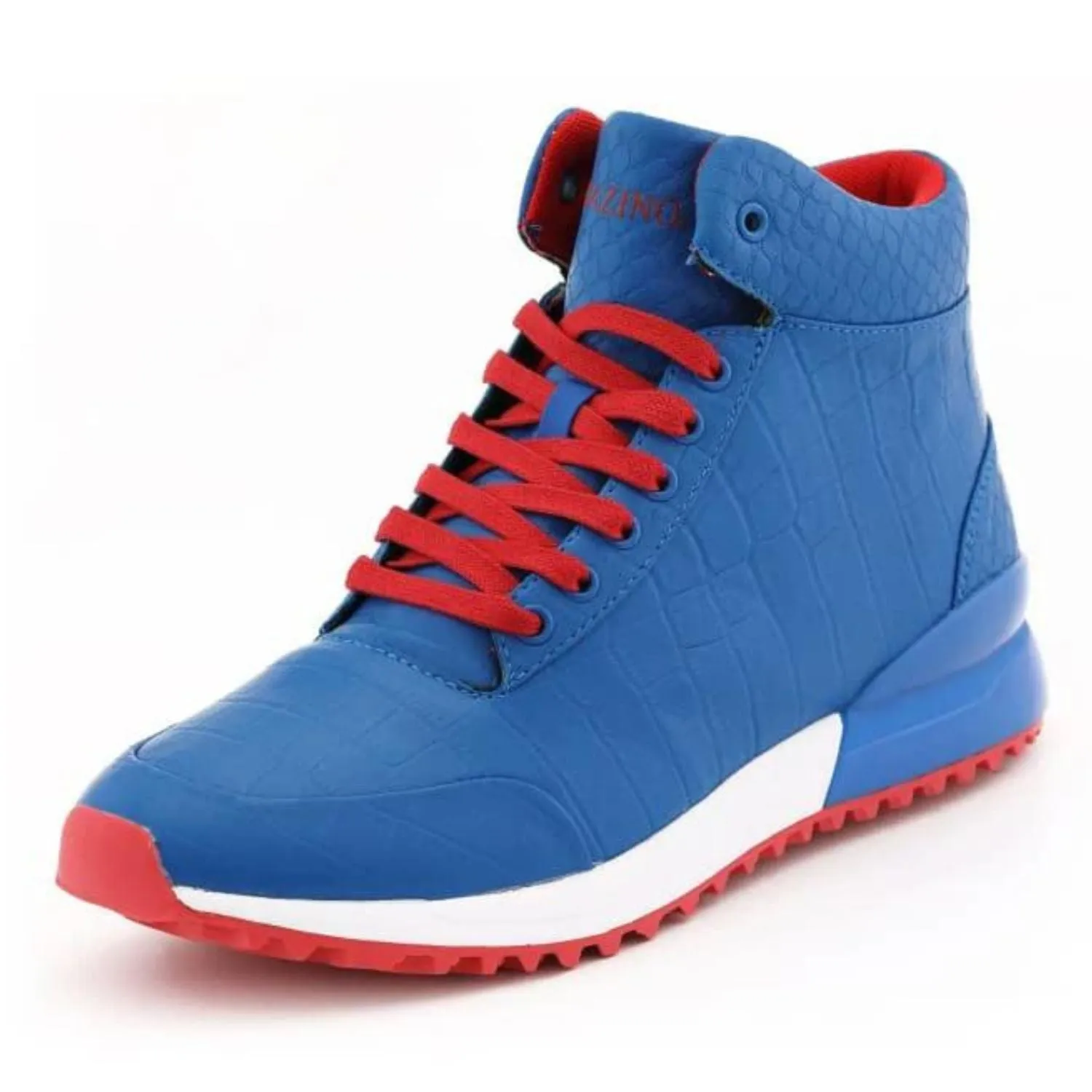 Silver Glow Royal Blue High Top Urban Sneakers