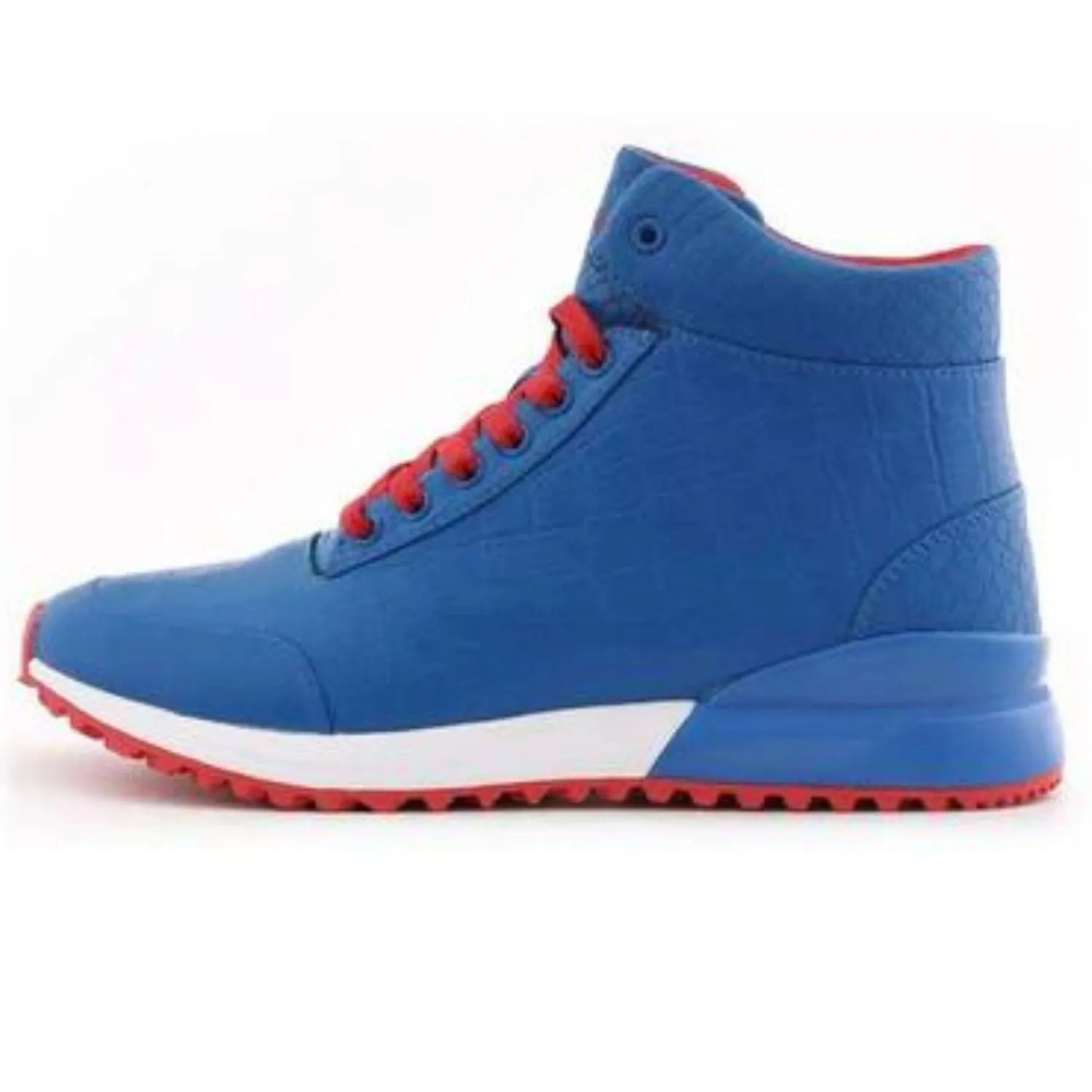 Breathable Mesh Panels Daily Essentials Royal Blue High Top Urban Sneakers