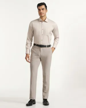 Slim Fit B-91 Formal Beige Textured Trouser - Tumi Quick Fit Design OdorResistant