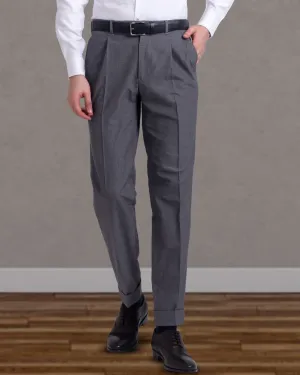 Pleated  Vitale Barberis Canonico Grey Dress Pant Comfortable Cut