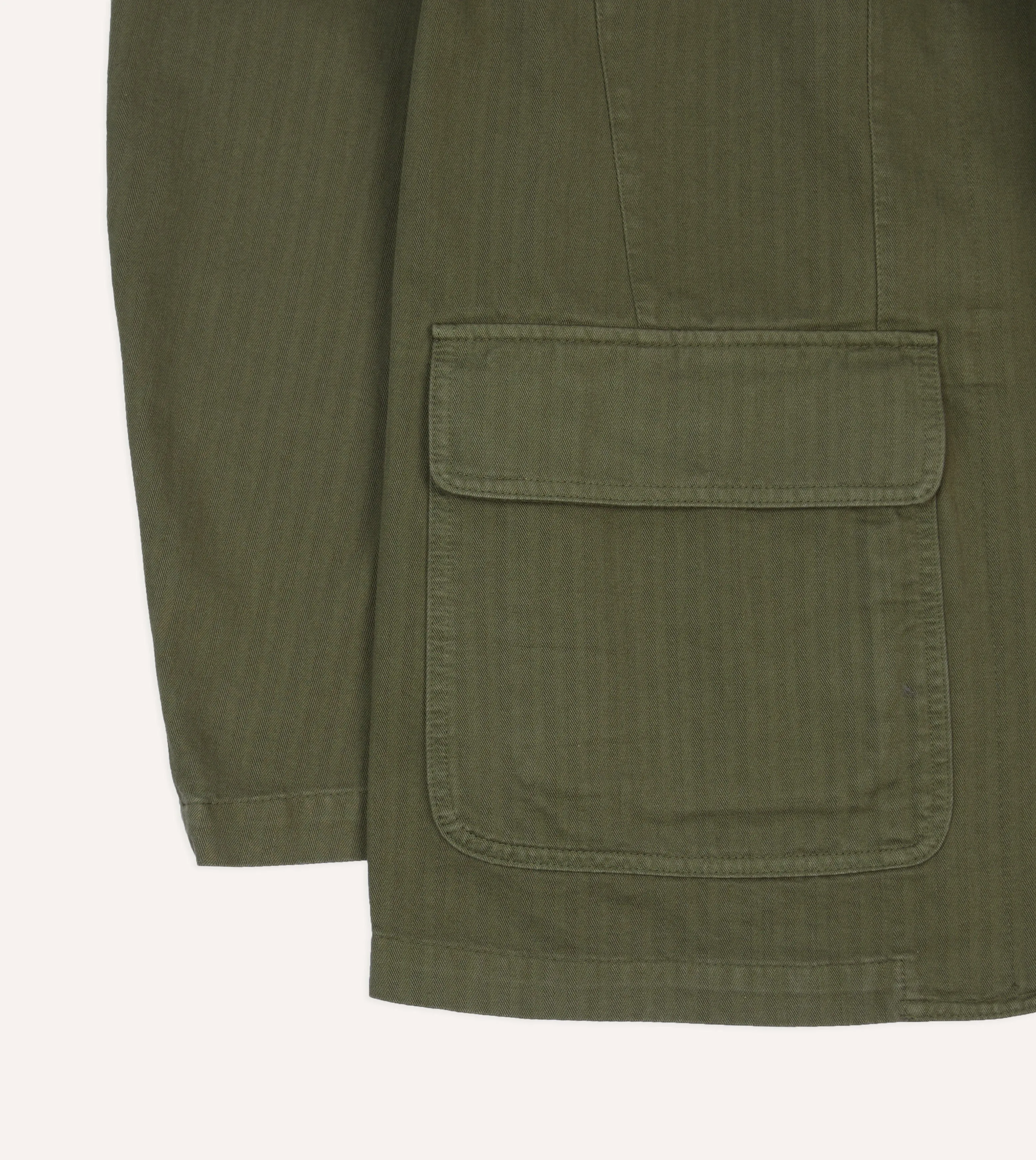 Hollow Fiber Fill Olive Herringbone Cotton Games Blazer Mk. I