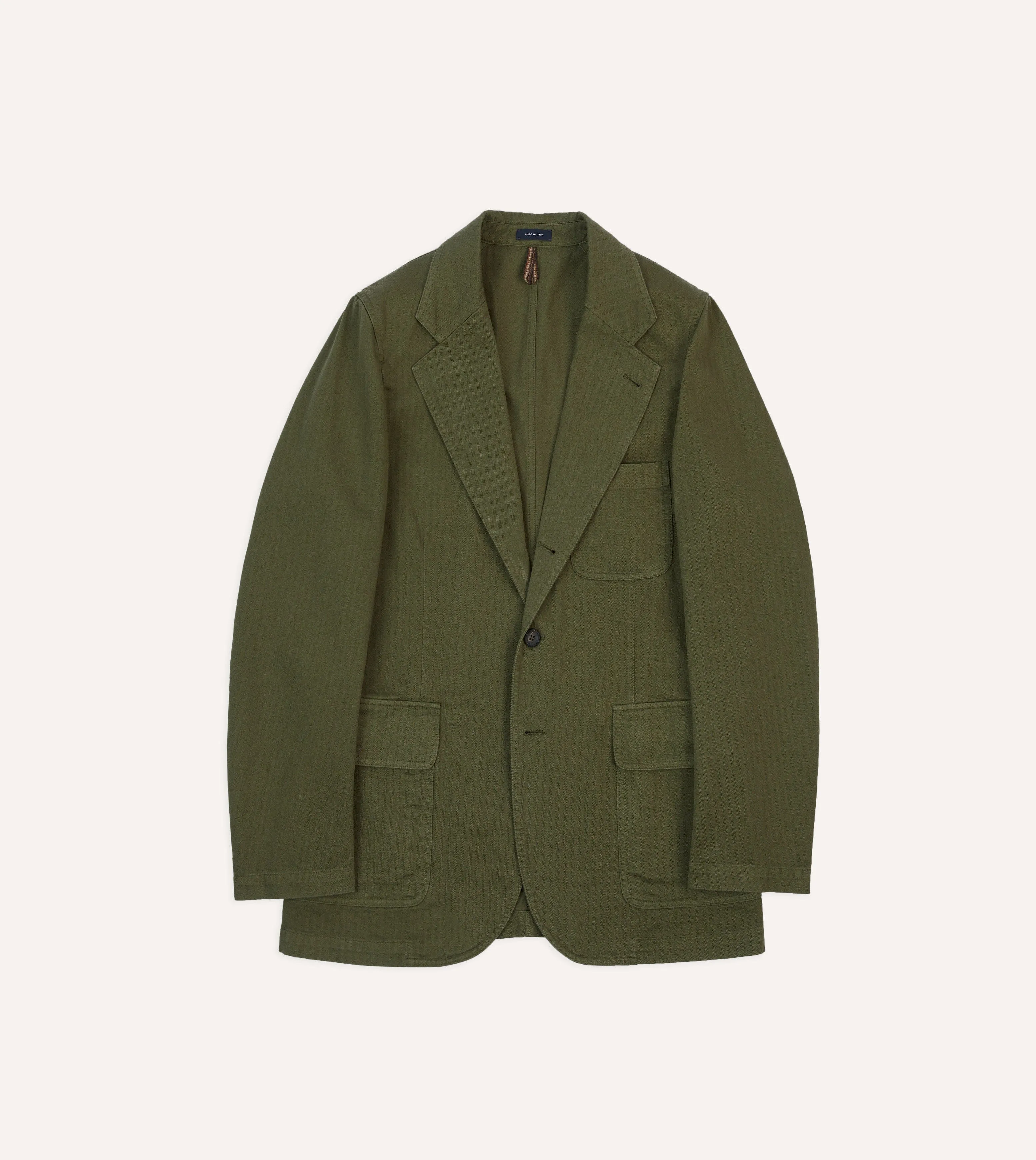 Olive Herringbone Cotton Games Blazer Mk. I WaterResistantCoating