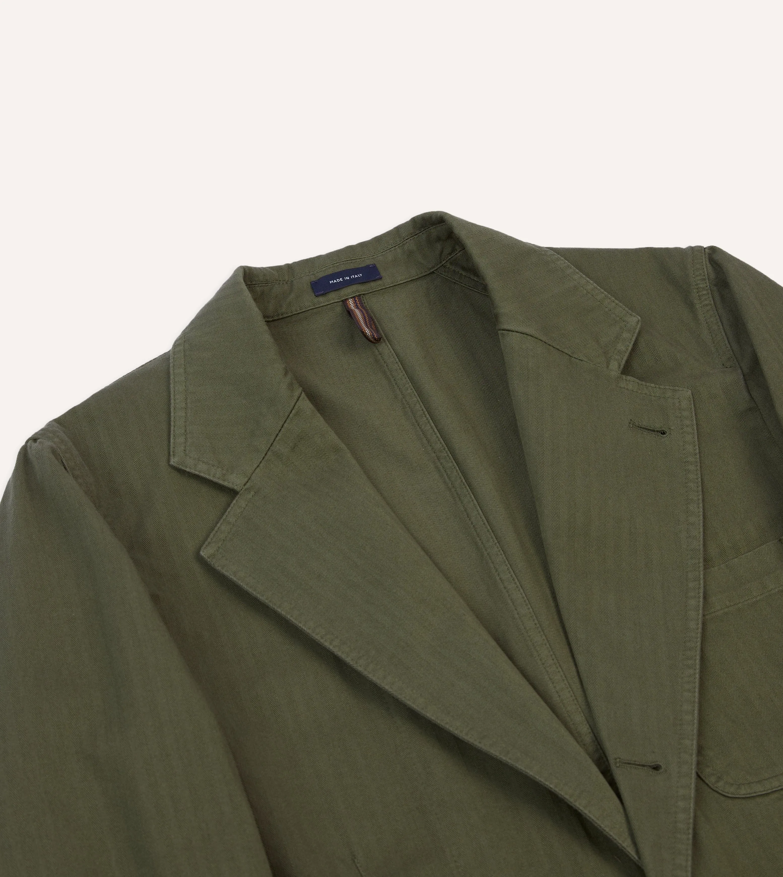 Anti Static Lining AbrasionResistantSurface Olive Herringbone Cotton Games Blazer Mk. I