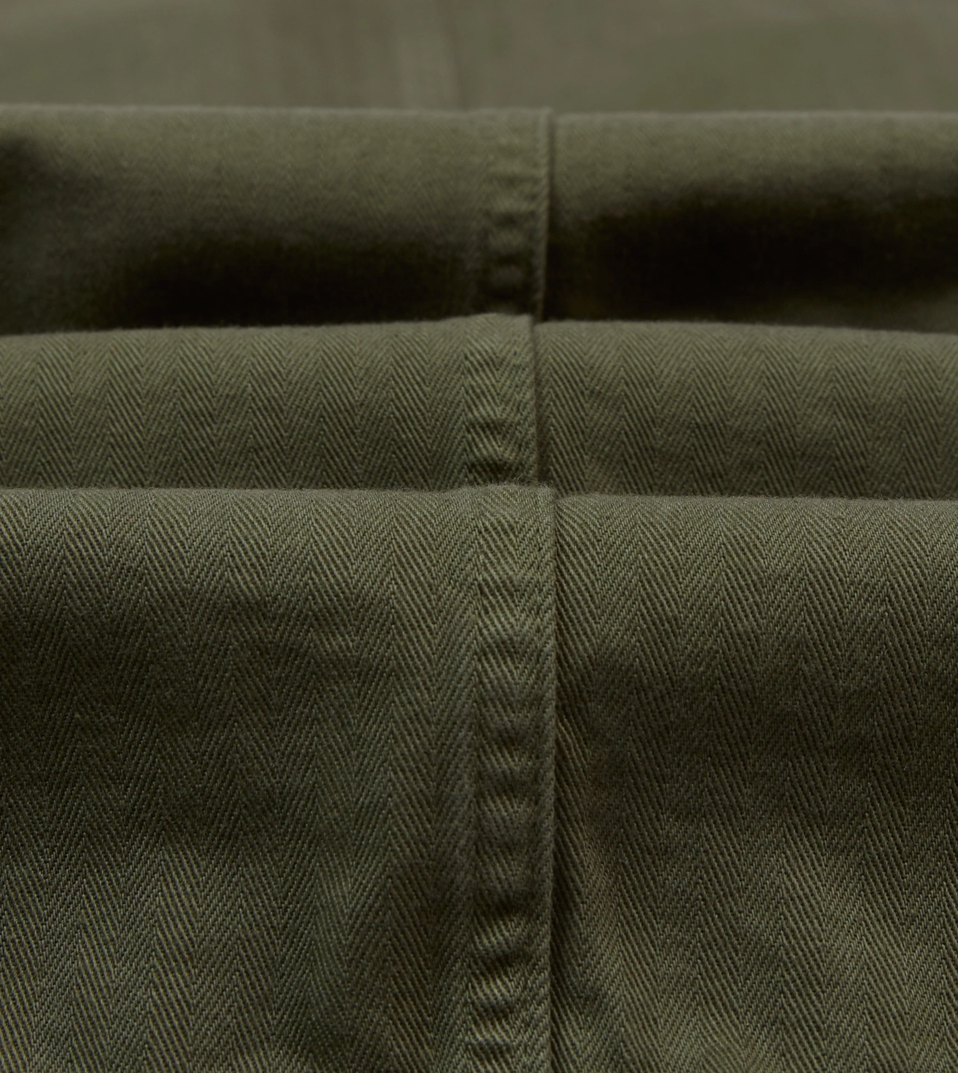 Olive Herringbone Cotton Games Blazer Mk. I High Collar Structure