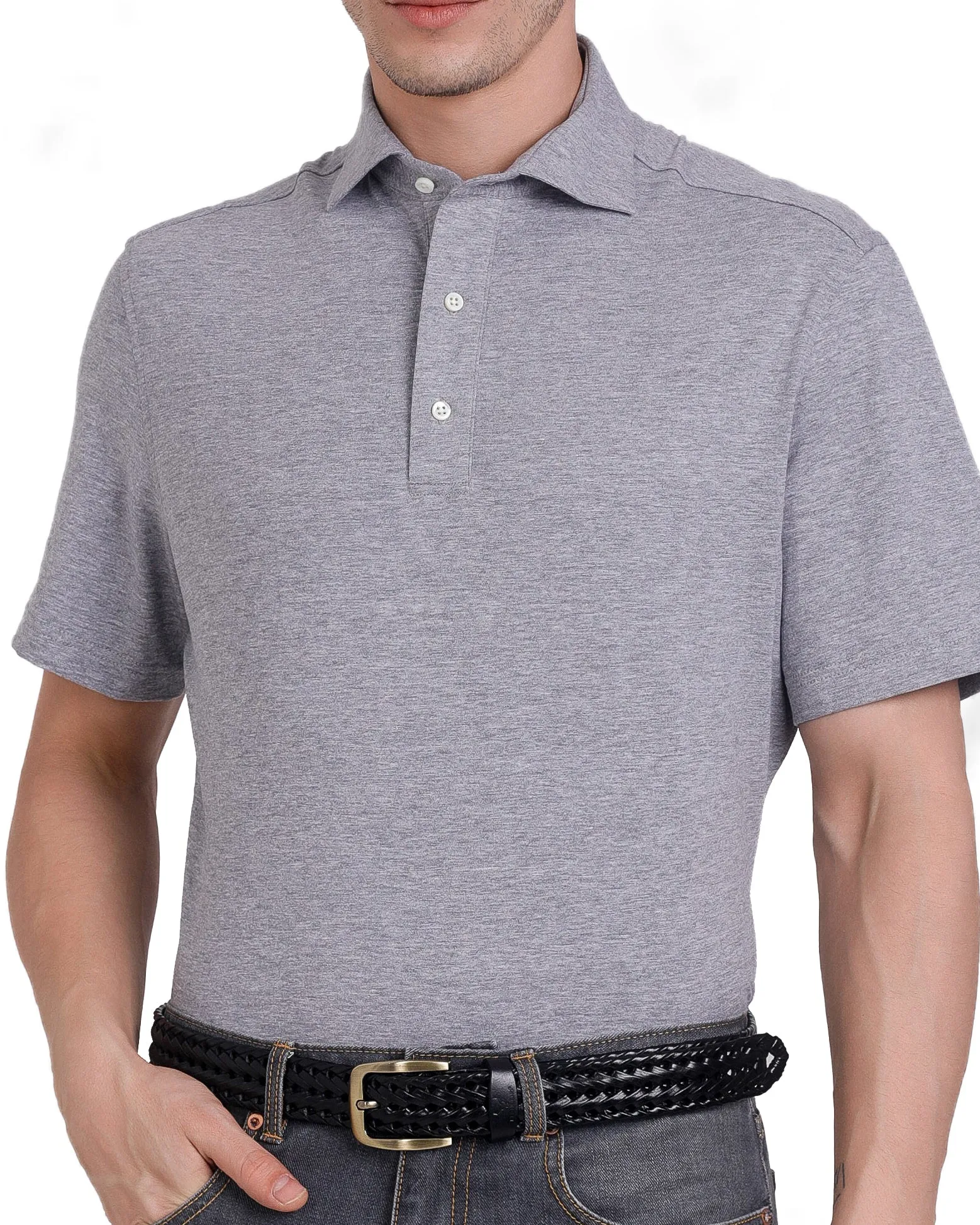 soft fit Stylish Vibe Grey Soft Polo