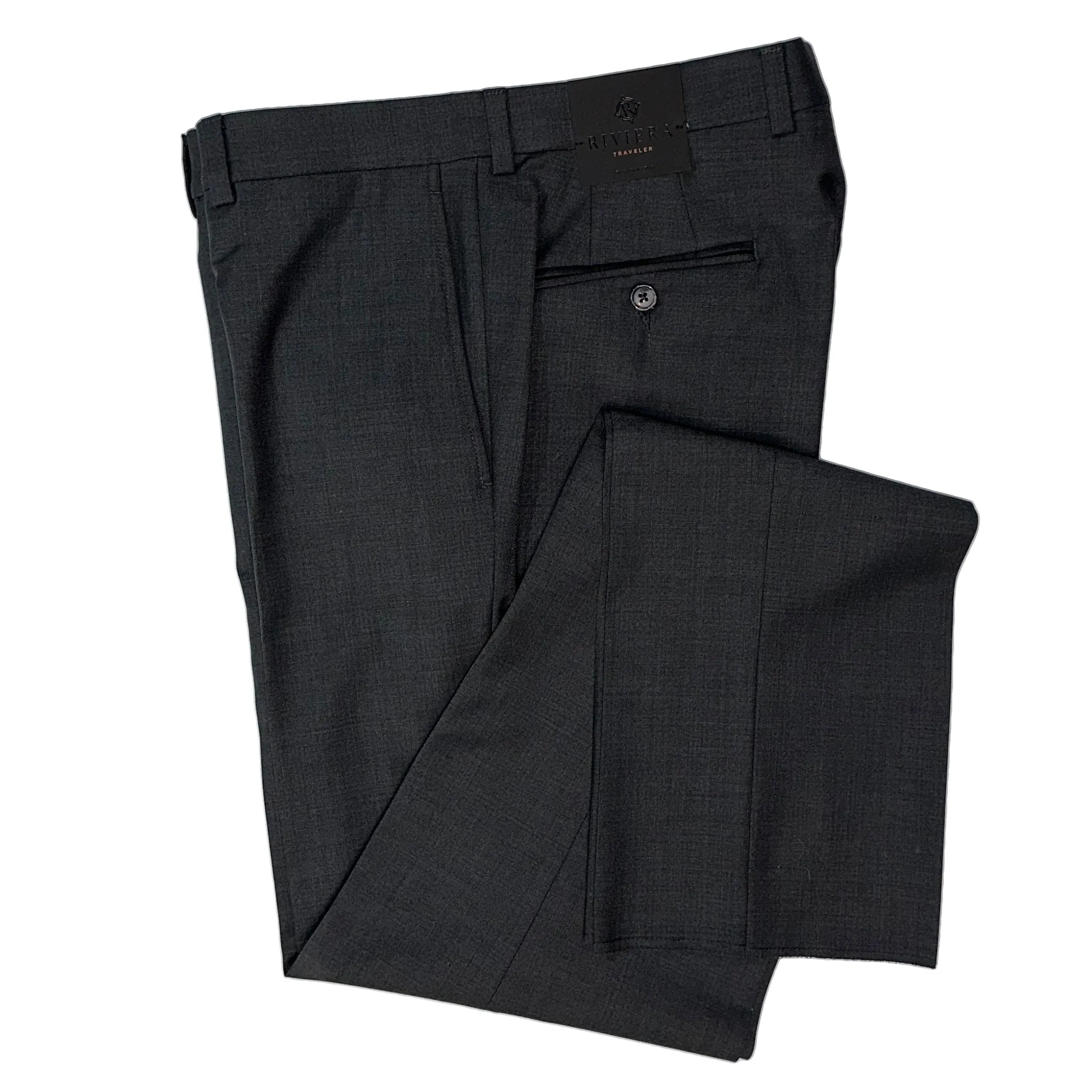 Stay Cool Flexible Material Riviera by Jack Victor- Traveler Dress Pant in Charcoal