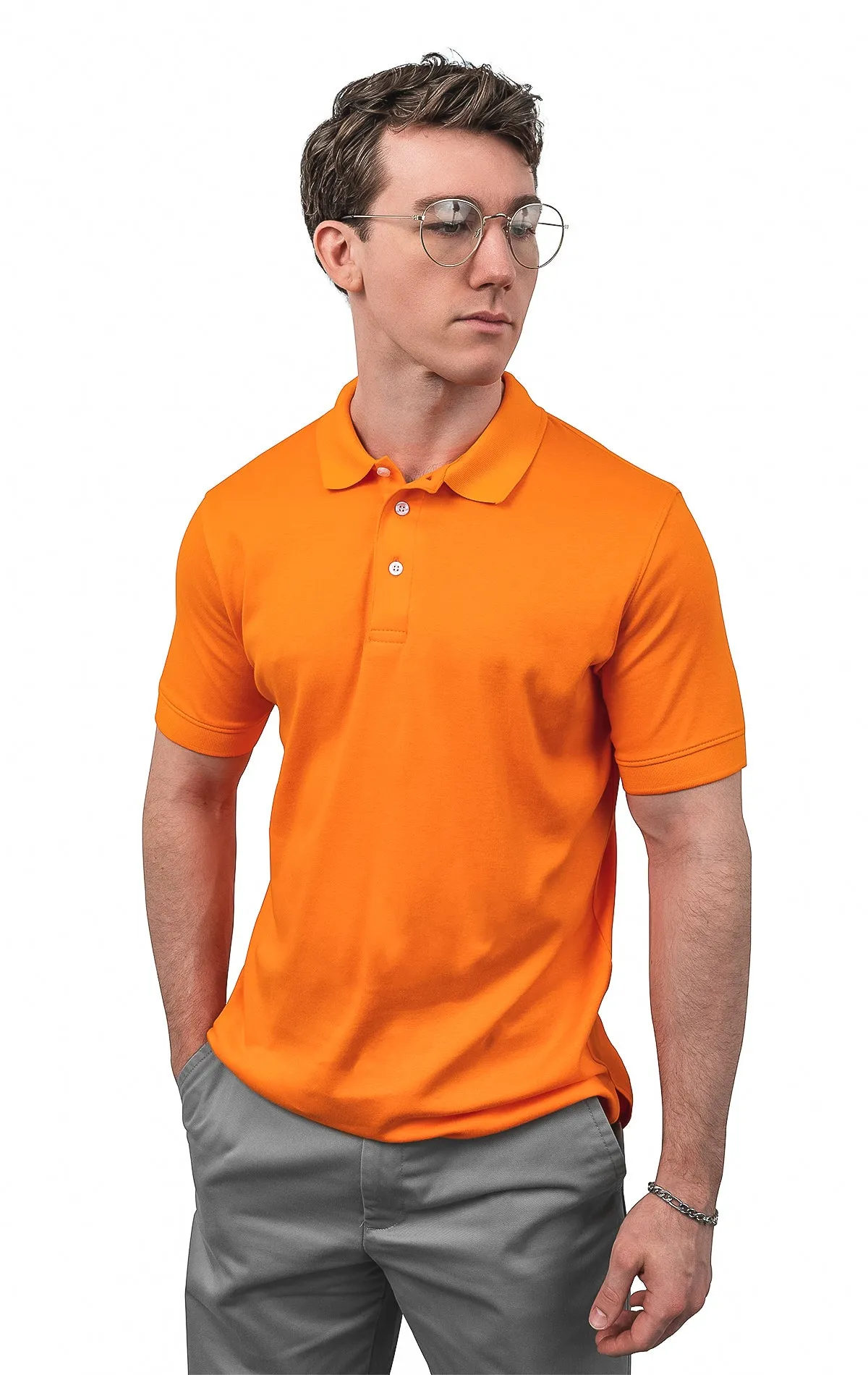 EcoFriendly Material CLEOCOTTON ORANGE POLO SHIRT