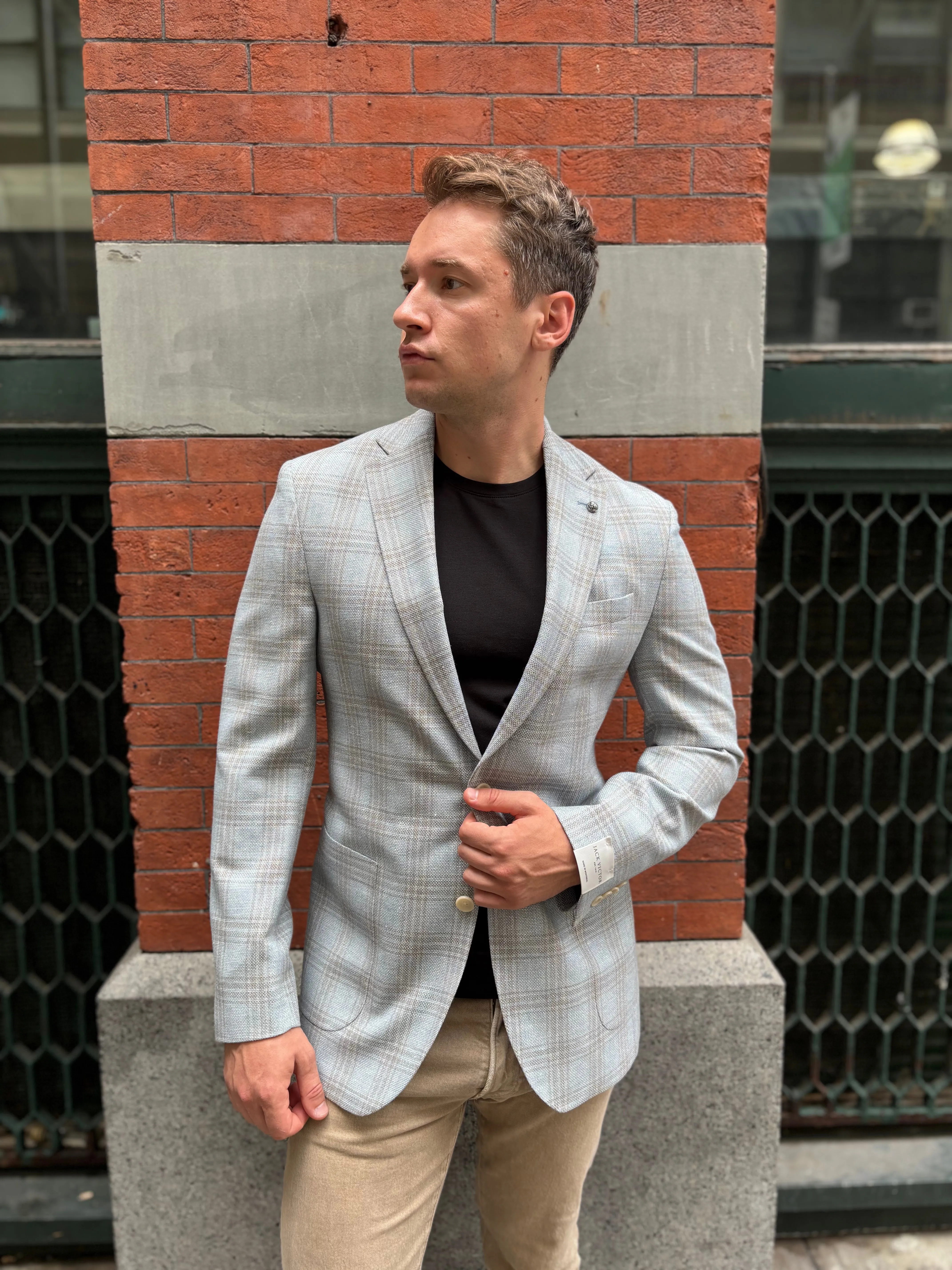 Hampton Sportcoat - Grey Plaid Heat Tech Fabric