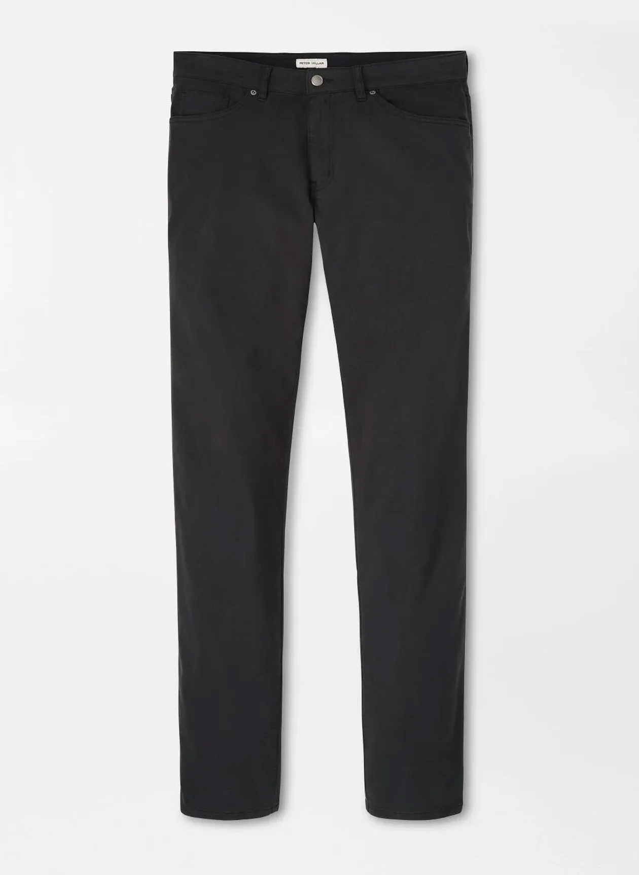 Peter Millar Signature Sateen Five-Pocket Pant in Black SeamlessConstruction Comfy Movement