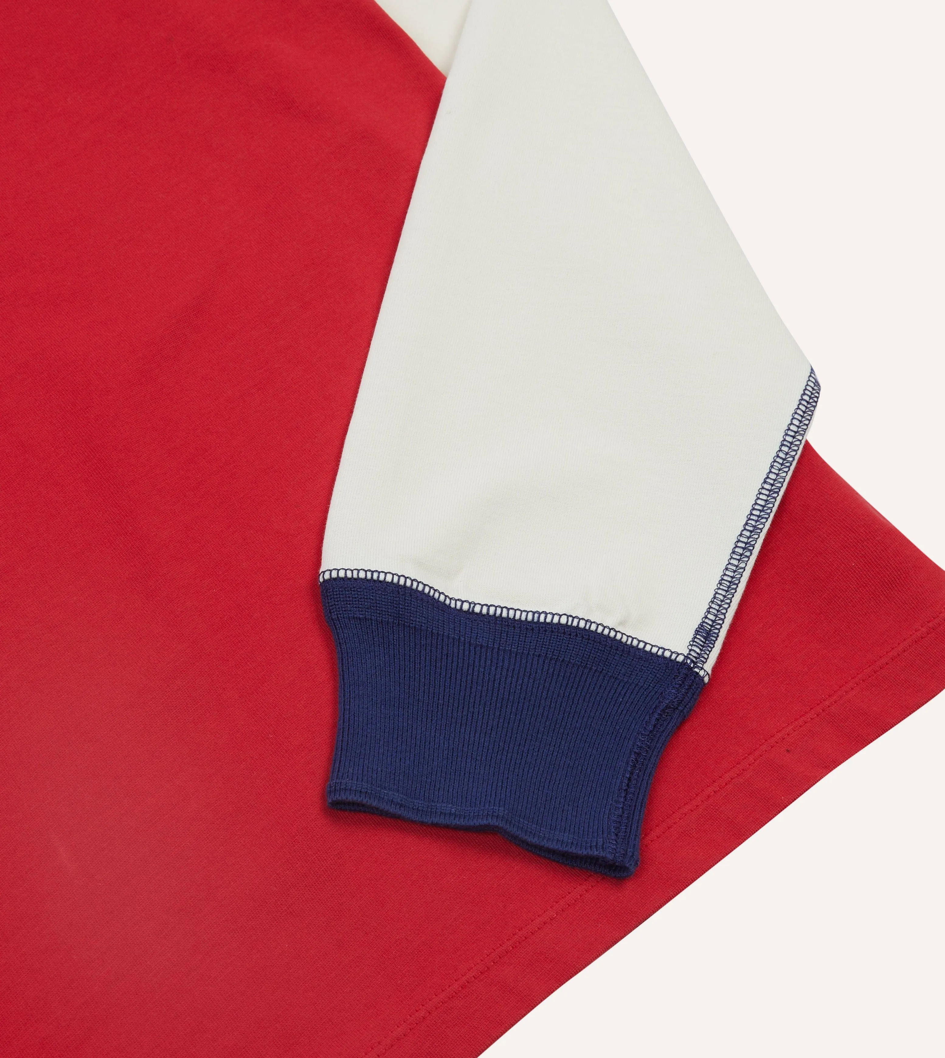 FadeResistant Bold Design Red and Ecru Long Sleeve Raglan T-Shirt