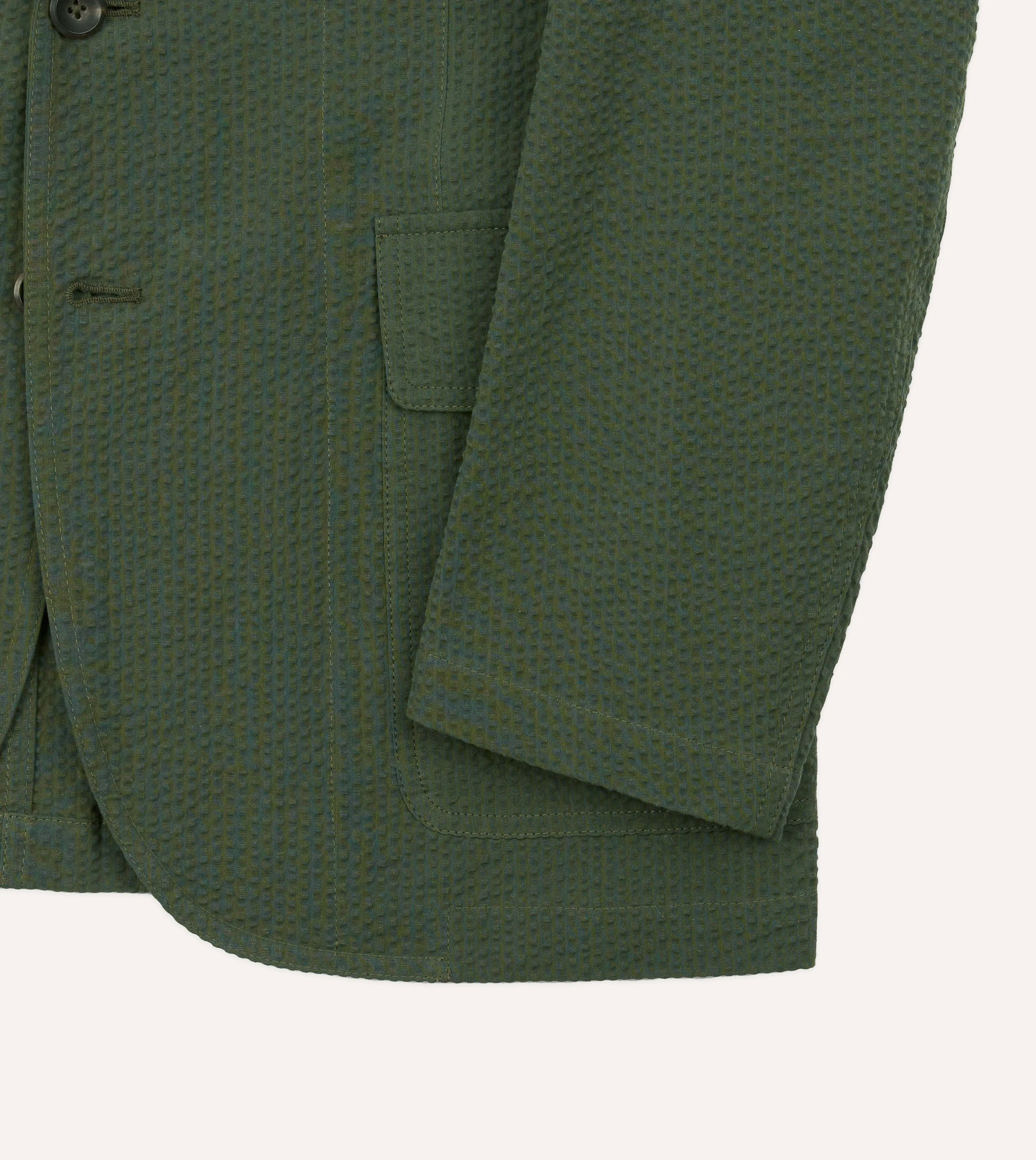 Neutral Style Durable Double Stitching Olive Seersucker Games Blazer Mk. I