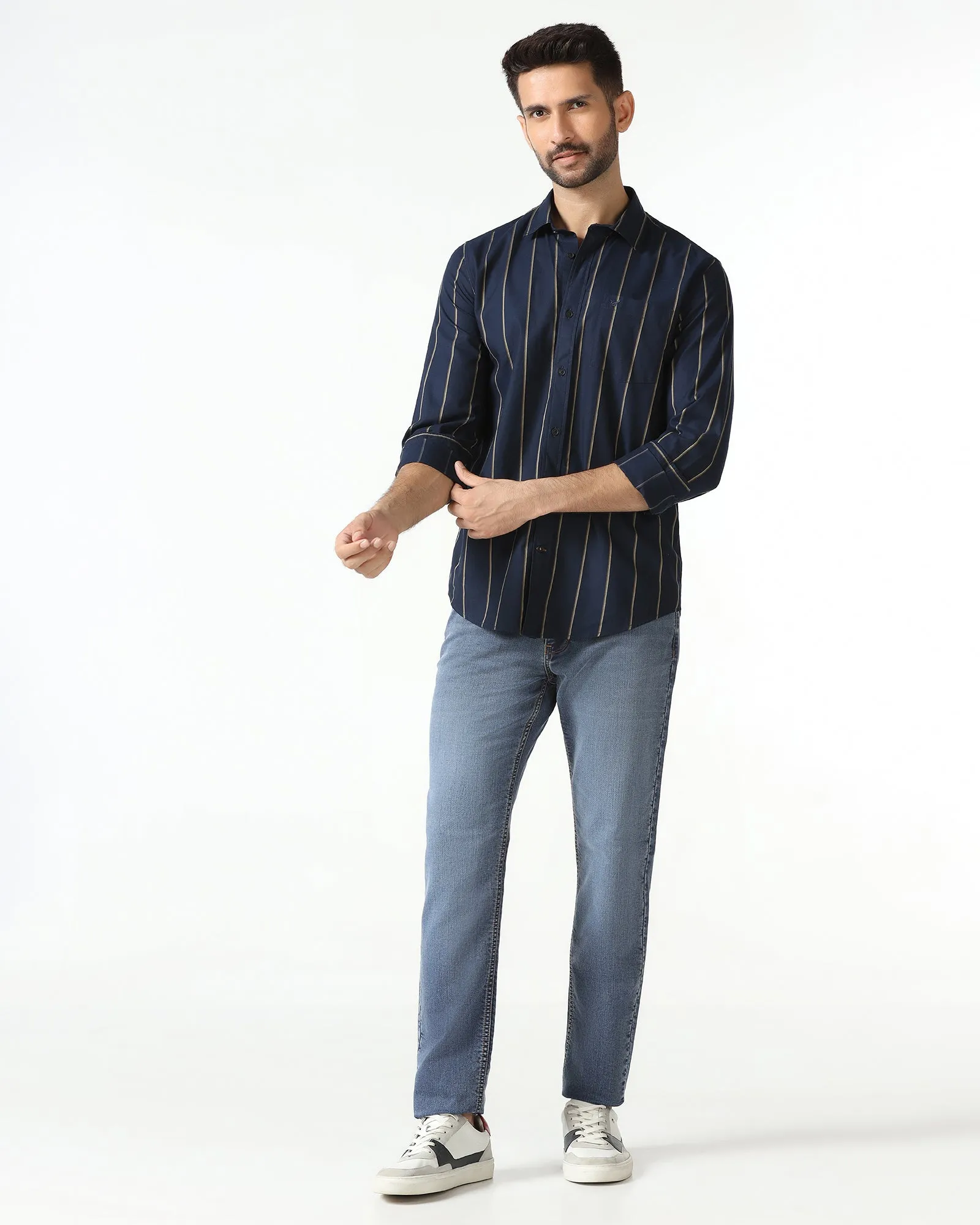 Navy Stripe Shirt - Huon Contemporary Look Summer Must-have