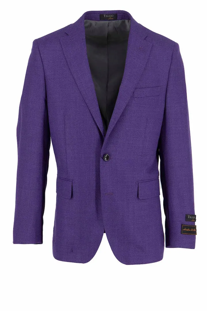 Lightweight Fabric Hypoallergenic Padding Tiglio Luxe Purple Dolcetto Modern Fit, Pure Wool Jacket TL2735