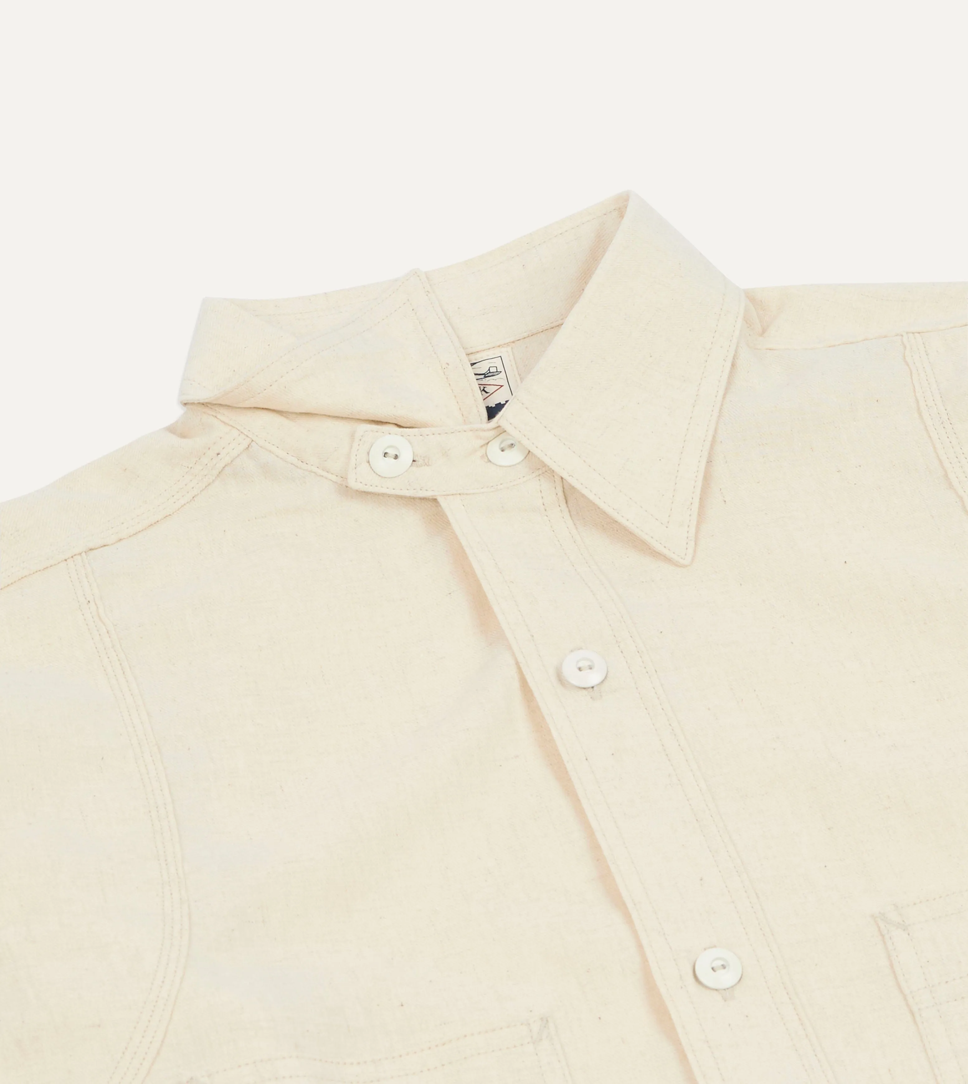 Big Yank '1920' Ecru Cotton-Linen Twill Flyer Shirt Earthy Hue