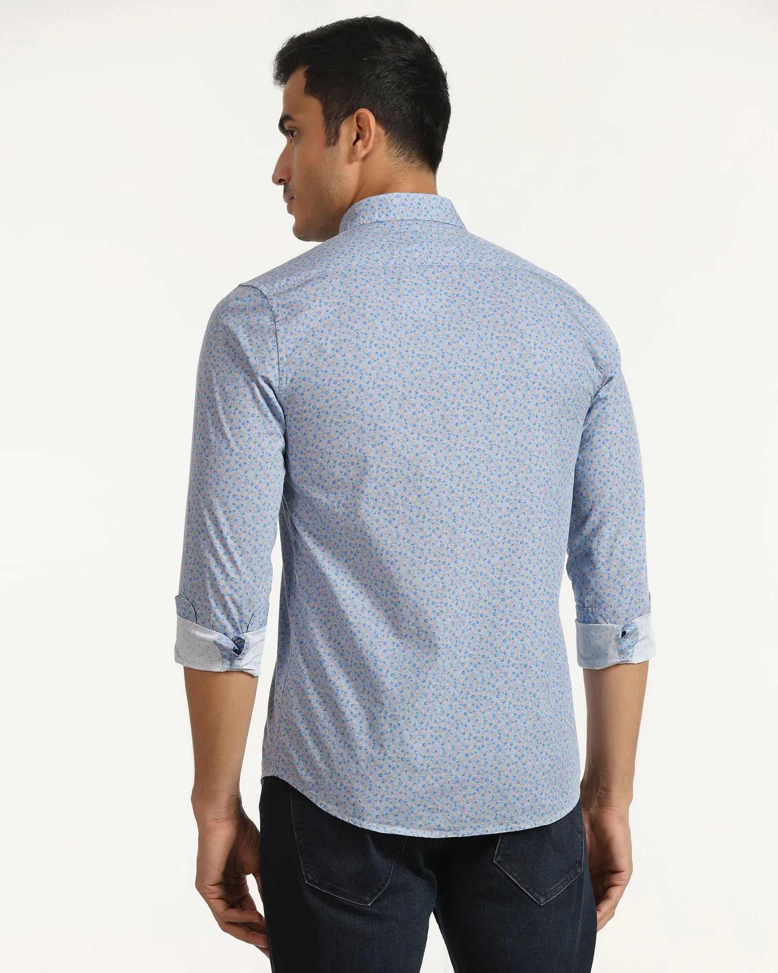 Graphic Art Durable Fabric Casual Purple Printed Shirt - Ritsu