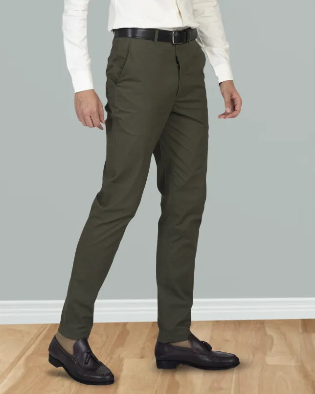 EZS Genoa Olive Green Chino Reflective Trim