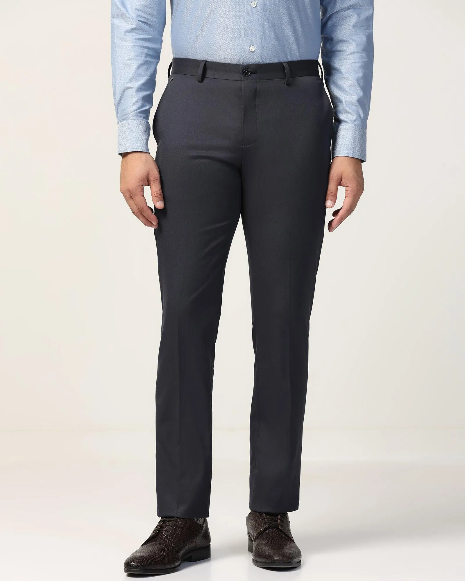 Day Hike Slim Comfort B-95 Formal Charcoal Textured Trouser - Tesla