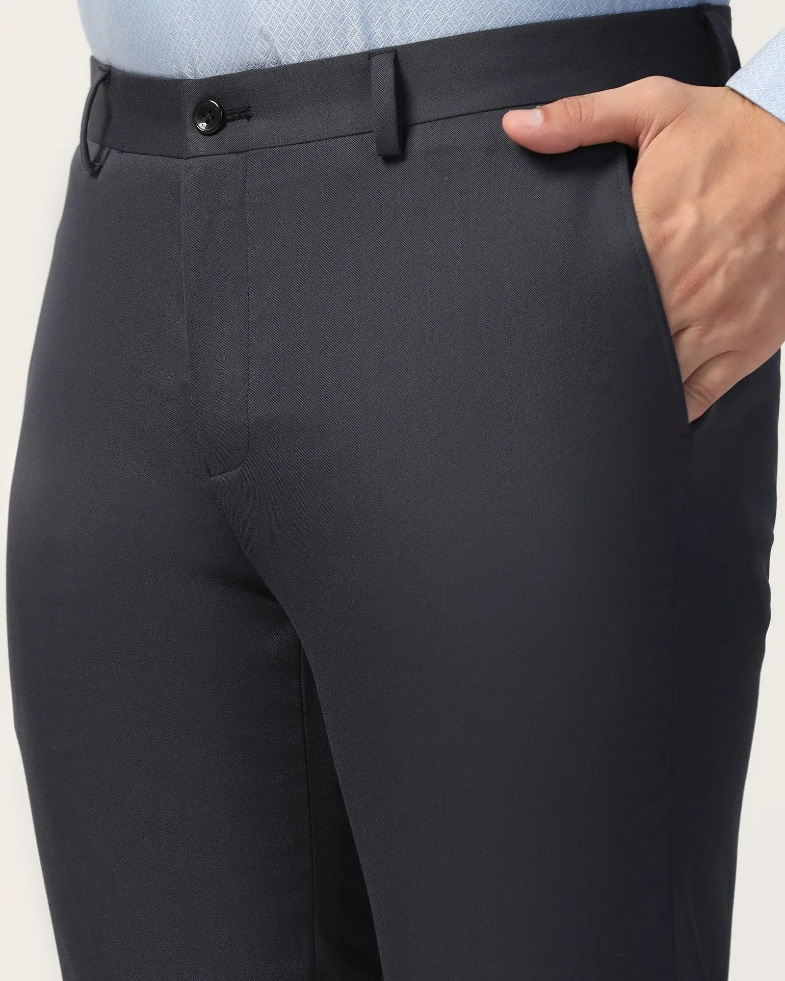 Sport Ready Fit Slim Comfort B-95 Formal Charcoal Textured Trouser - Tesla