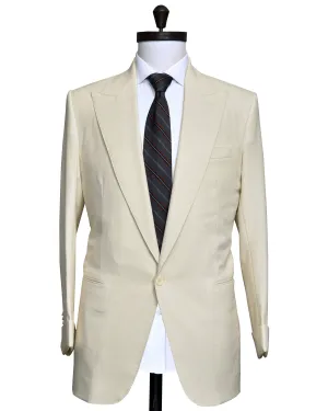 Dugdale Cream Plain Weave Jacket Stretch Fit