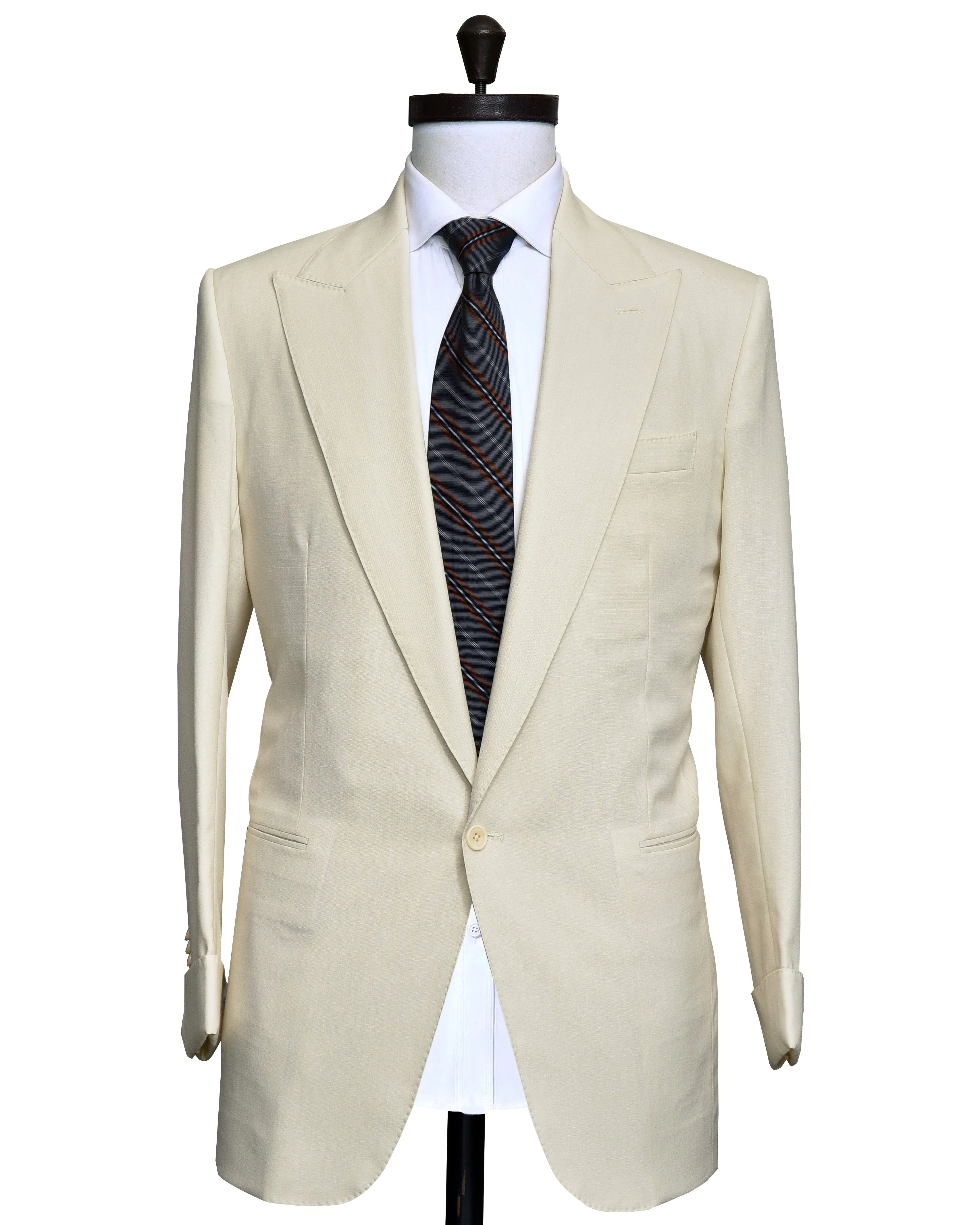 Dugdale Cream Plain Weave Jacket Stretch Fit