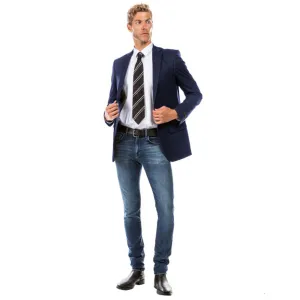 Men's Navy Modern Fit Suit Jacket AllDay Comfort Fit EcoFriendlyMaterial