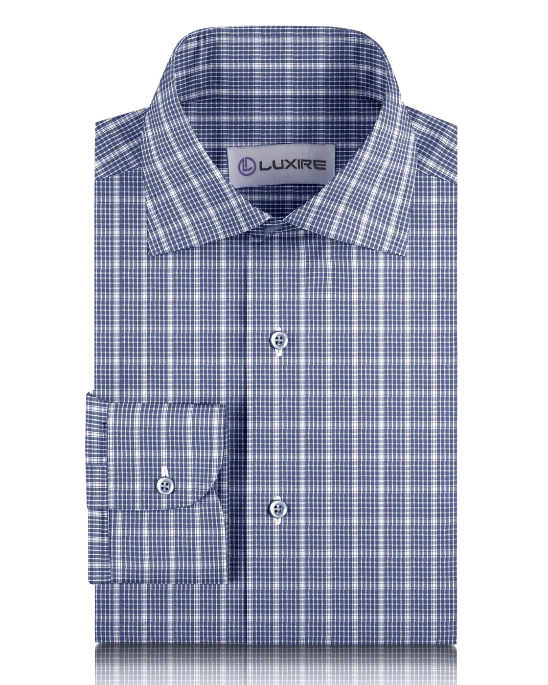 LowProfile Fasteners Dark Blue White Graph Checks Shirt
