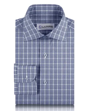 LowProfile Fasteners Dark Blue White Graph Checks Shirt